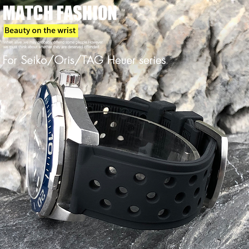 Seiko Watch 5 Sports - Correa de Silicona de 22mm 21mm