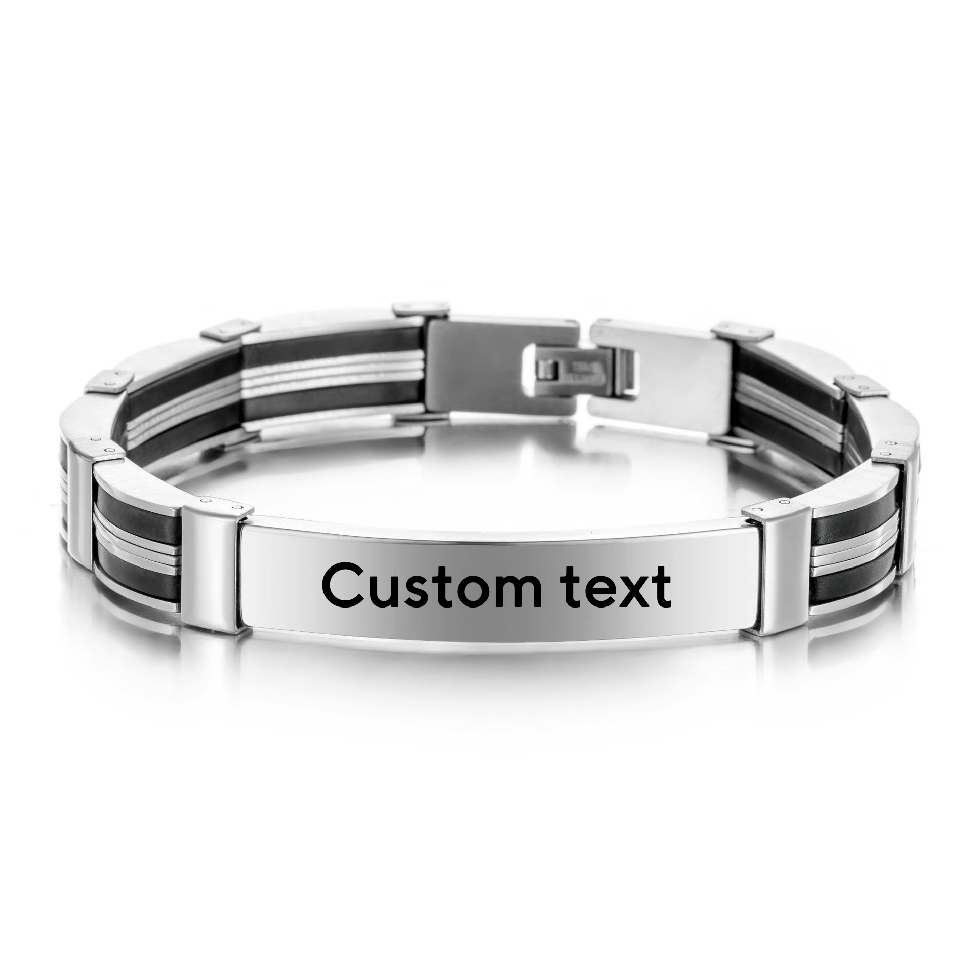 Jewelry Watches For Men - Pulsera de acero inoxidable con texto