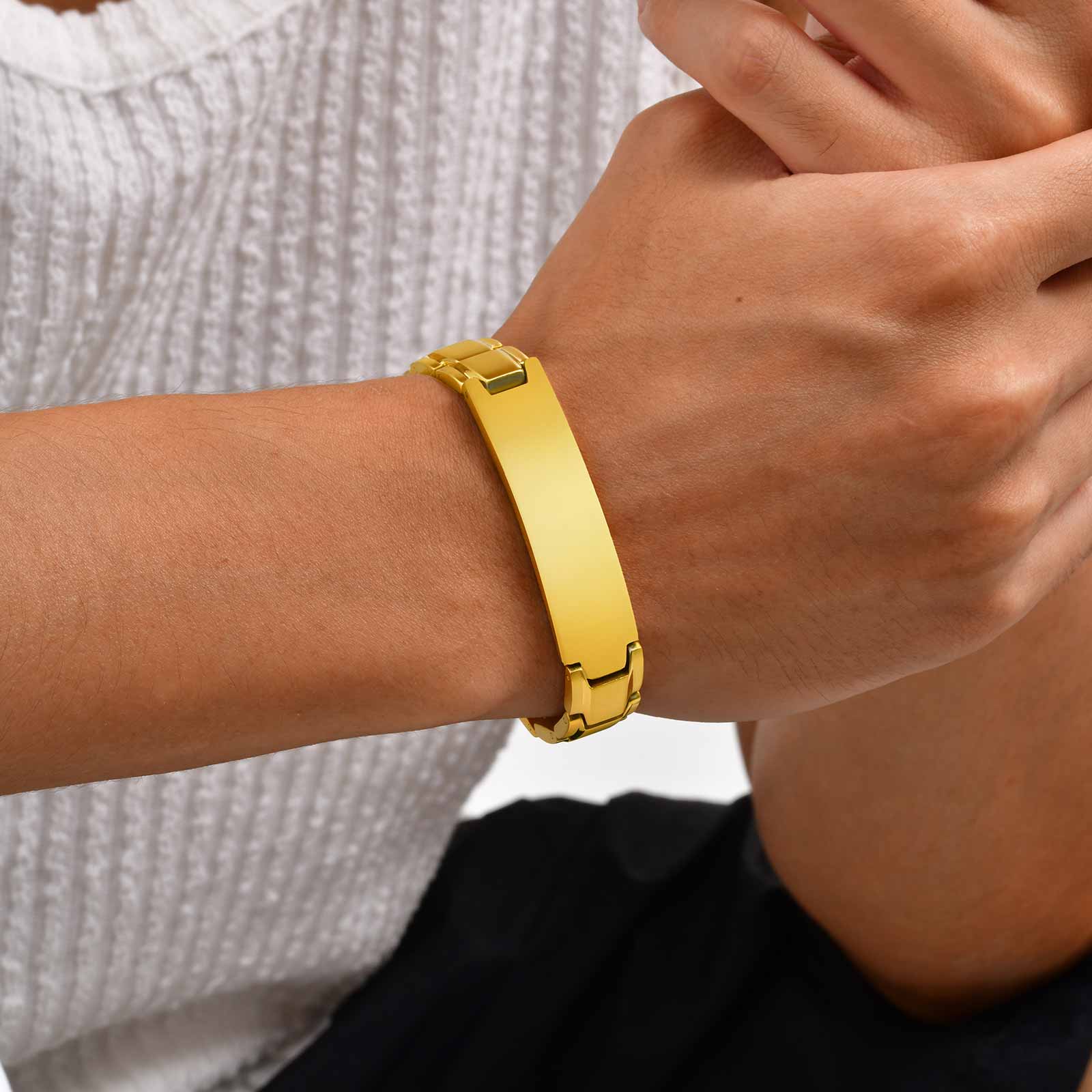 Pulsera grabada con texto de n - Jewelry Watches For Men reseña y precio