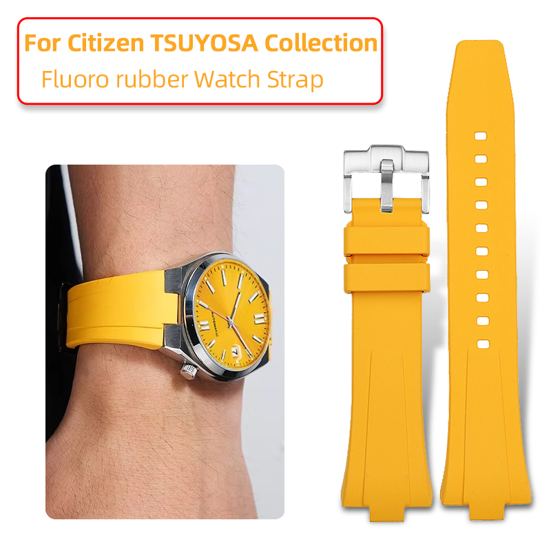 Correa de caucho fluorado FKM  - Citizen Watch Tsuyosa reseña y precio