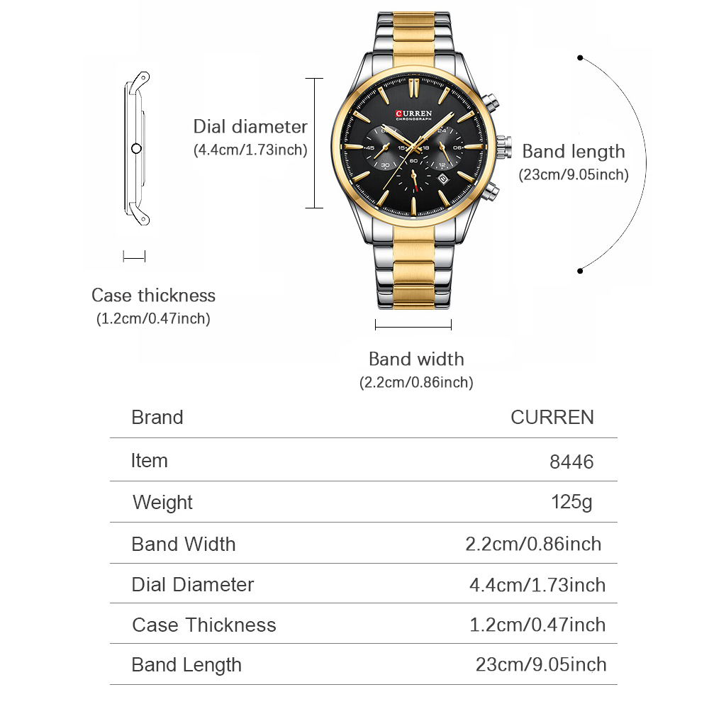 CURREN Casual cuarzo cronógraf - Jewelry Watch reseña y precio