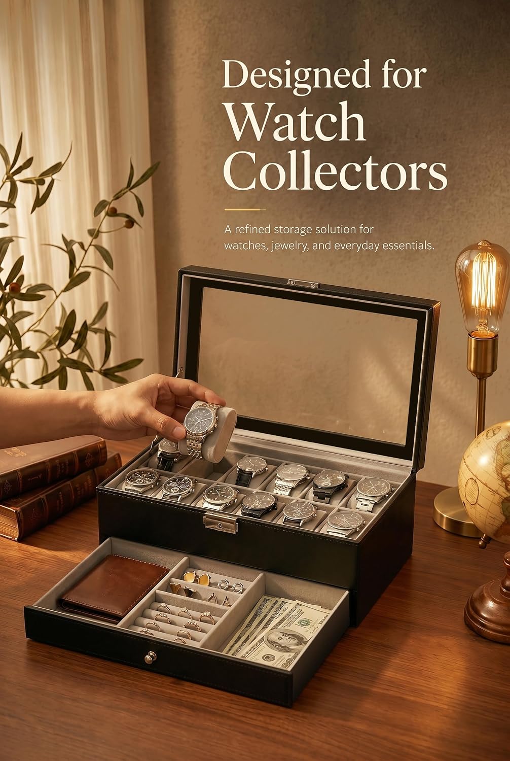 Estuche Organizador de Relojes - Jewelry Watches For Men reseña y precio