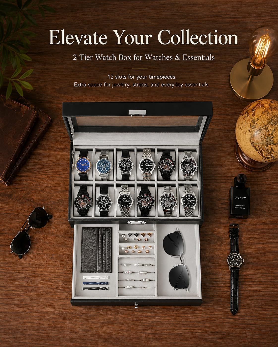 Estuche Organizador de Relojes - Jewelry Watches For Men reseña y precio